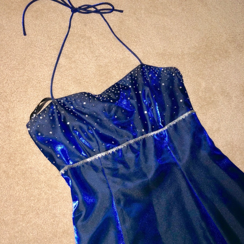 Blue Halter Top Prom/Formal Dress